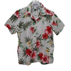 Hawaiian 100% Cotton Short Sleeve Button Down Shirt Size Me…